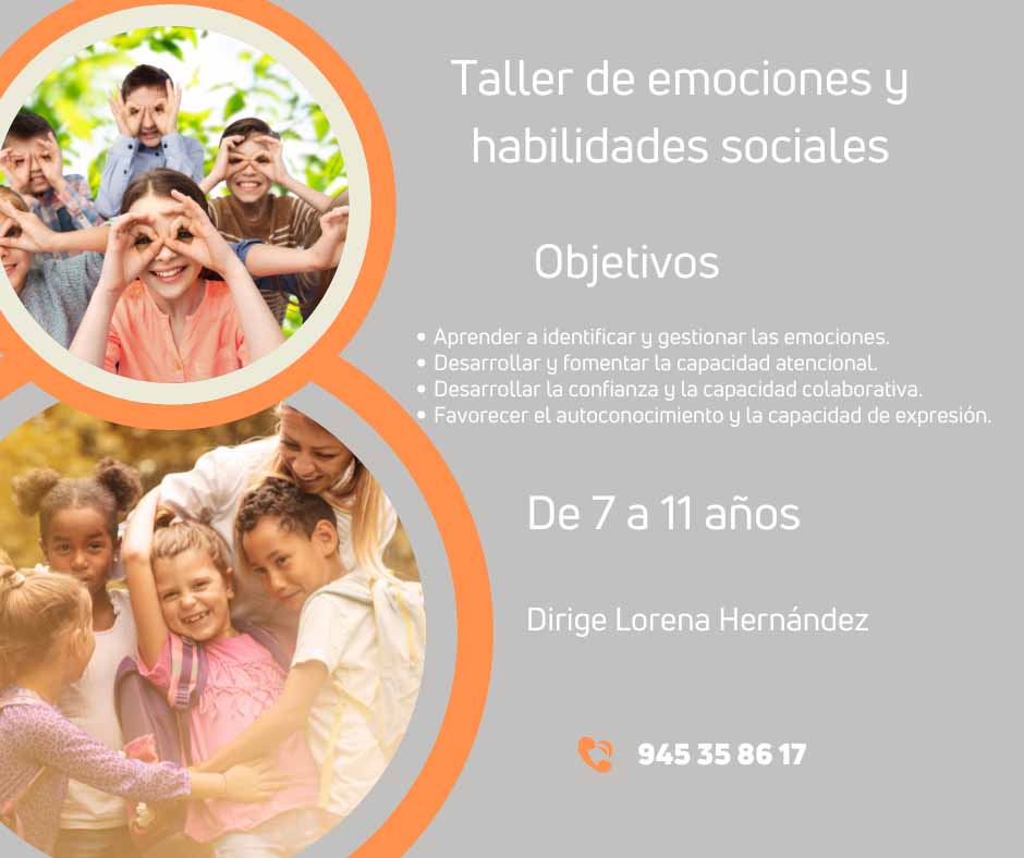 Emozio eta trebetasun sozialen asteko tailerra 3 taller habilidades sociales emociones norgara vitoria